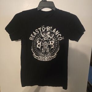 Black Short Sleeve Tee with Graphic Design